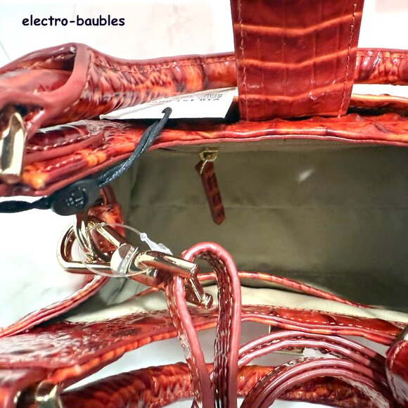 NWT Brahmin Adrian Radiant Red Melbourne Embossed Leather Satchel - CHRISTMAS! - Picture 7 of 13